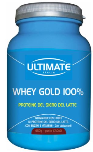 Ultimate Sport Whey Gold 100% Integratore Proteico Gusto Cacao 450 g