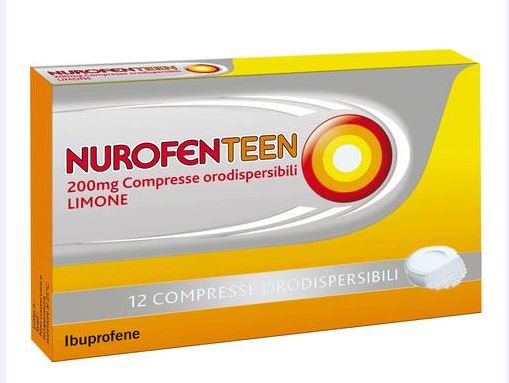 NUROFENTEEN LEMON 200MG 12 CPR ibuprofene funzione antinfiammatoria e antidolorifica contro febbre, mal di testa, dolore ai denti e mestruali 