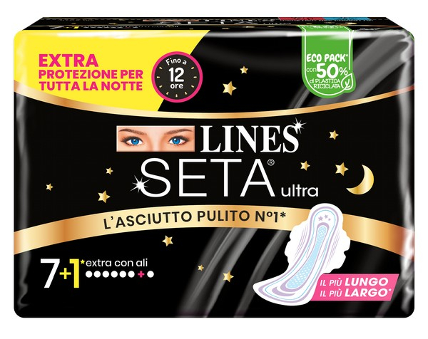 LINES SETA ULTRA EXTRA NOTTE - ASSORBENTE MASSIMO CONTENIMENTO  7+1PZ