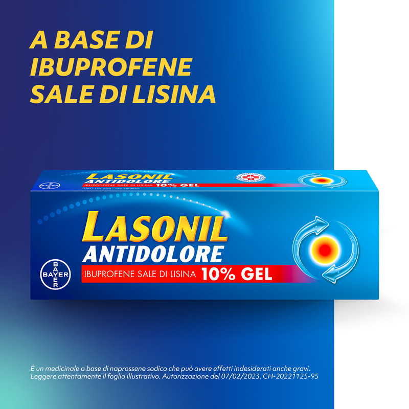 Lasonil Antidolore Gel antidolorifico e antinfiammatorio per il trattamento di Mal di Schiena, Dolori Muscolari e Articolari, Tubo da 50gr