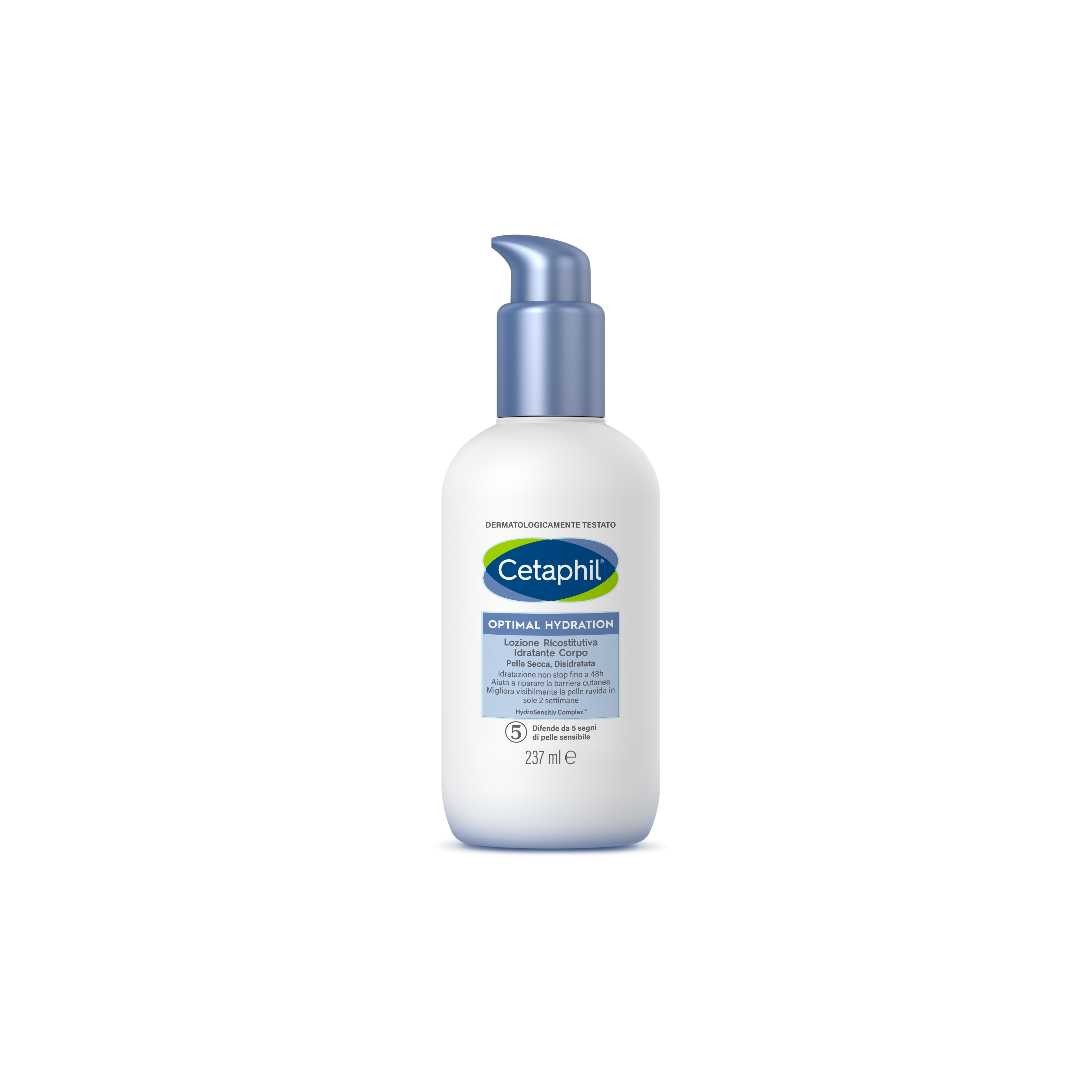 Cetaphil Optimal Hydration, Lozione Ricostitutiva Idratante Corpo, per Pelle Secca e Sensibile, Idratazione Intensa 48 Ore, Formato 237 ml