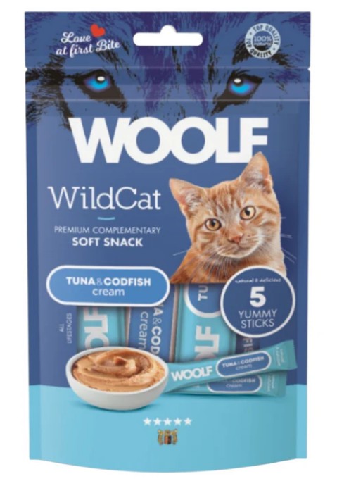 MAST WOOLF GATTO SOFT SNACK CREAM TONNO E MERLUZZO 70GR