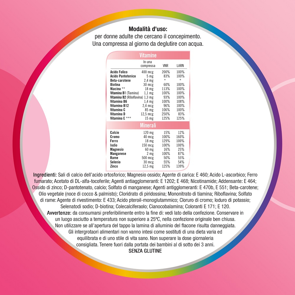 Multicentrum Pre-Mamma Integratore Alimentare Multivitaminico Multiminerale Pre Concepimento 30 Cpr