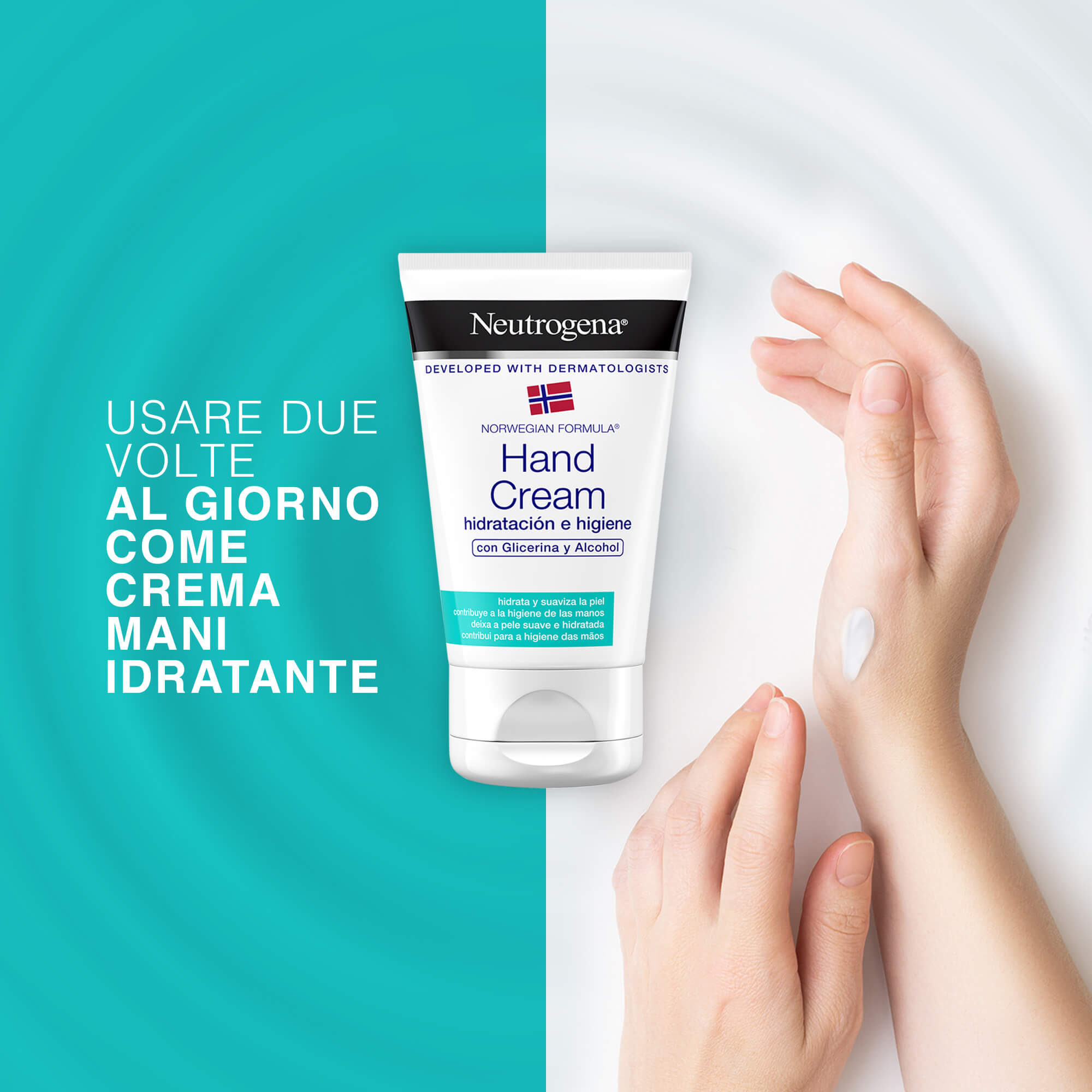 Neutrogena Formula Norvegese Crema Mani Idratazione Igiene con alcool ad azione igienizzante 50 ml