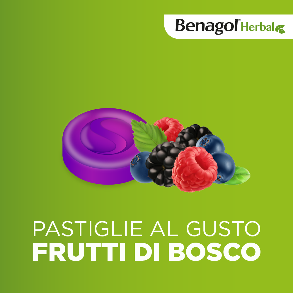 BENAGOL HERBAL FRUTTI DI BOSCO 24 - NOVITA' pastiglie mal di gola 