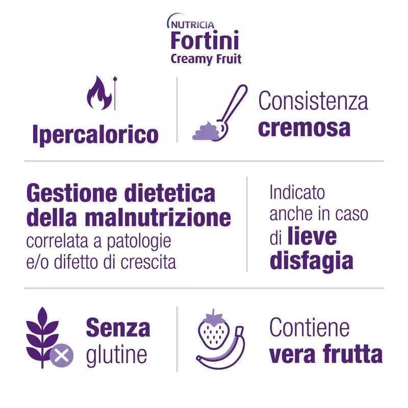 Fortini Creamy Integratore Nutrizionale Ai Frutti Gialli 4 Coppete