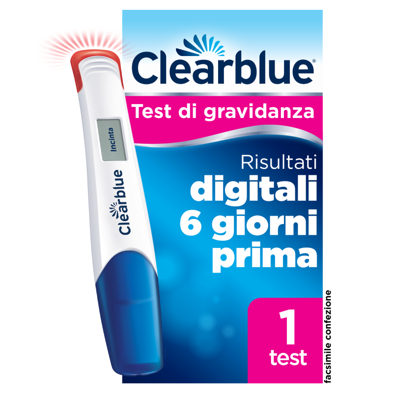 Test di Gravidanza Rilevazione Digitale Precoce Clearblue – 1 Test Digitale