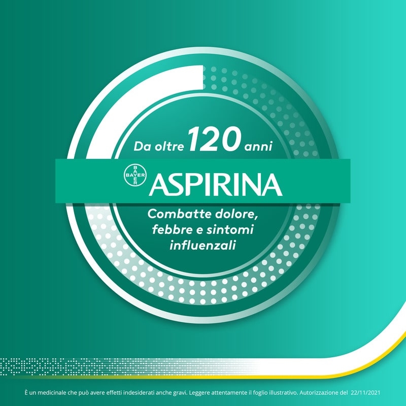 Aspirina C, contro sintomi di Raffreddore, Influenza e Febbre, 400 mg di Acido Acetilsalicilico + 240 mg di Vitamina C, antinfiammatorio e analgesico, 20 Compresse Effervescenti
