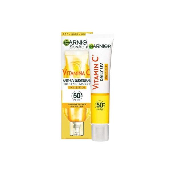 Garnier Skinactive Vitamina C Fluido Anti-UV Anti-Macchie Invisibile SPF 50+, 40ml