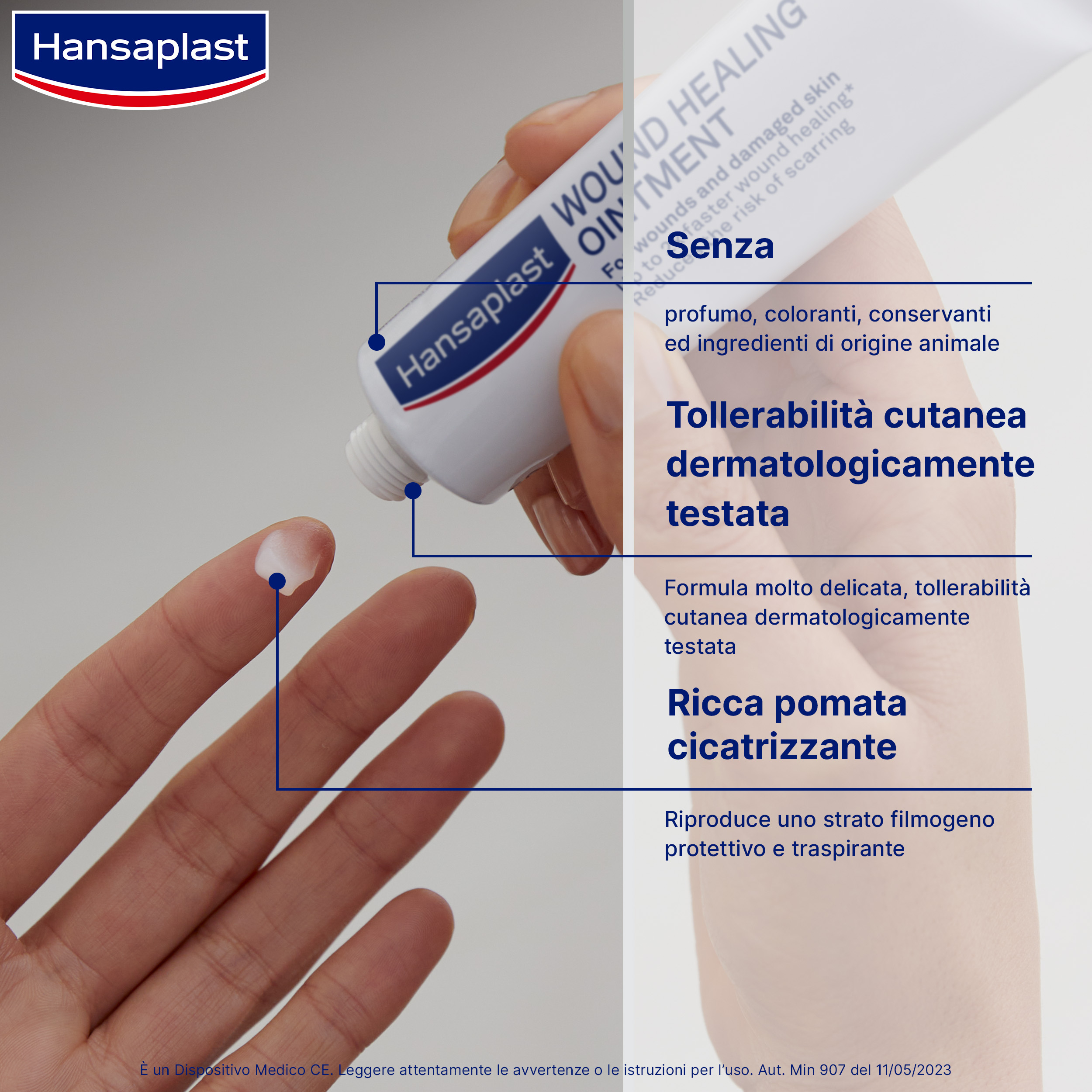 Hansaplast Pomata Cicatrizzante per Ferite 20 g, Crema cicatrici per ferite e pelle danneggiata