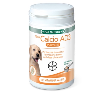 Bayer Pet NeoCalcio Ad3 Polvere Integratore Vitamine Ossa Cani 200 g