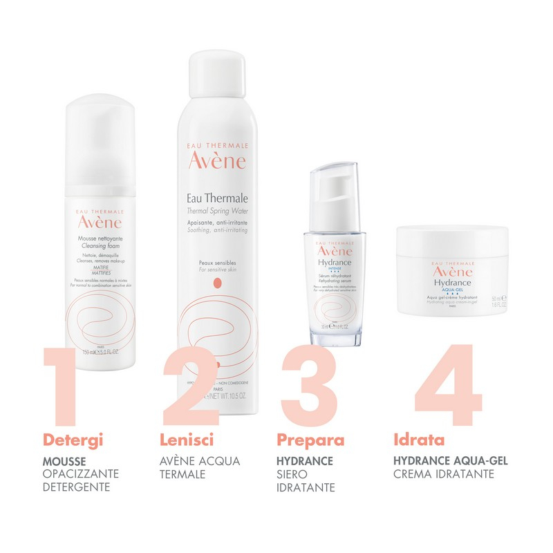 Eau Thermale Avène Hydrance Acqua-Gel Crema Idratante, idratazione Pelle secca, 50ml