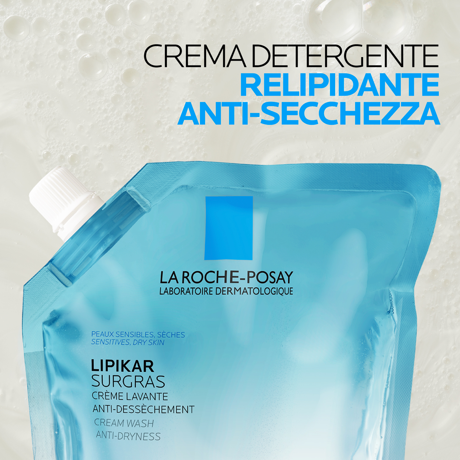 La Roche-Posay Lipikar - Surgras Doccia-Crema Detergente Relipidante Anti-Secchezza Eco-Ricarica 400 ml