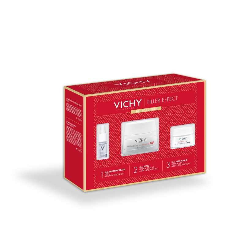 Vichy Cofanetto Regalo Natale Liftactiv H.A. Epidermic Filler Siero 10 ml + Liftactiv H.A. Spf30 Crema Giorno 50 ml + Liftactiv H.A. Crema Notte 15 ml