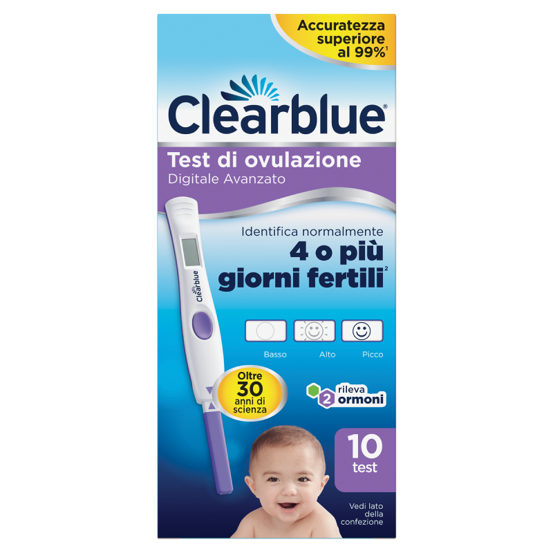 Test Di Ovulazione Clearblue Digitale Avanzato Aumenta Le Tue Probabilità Di Rimanere Incinta – 1 Portastick Digitale E 10 Sticks