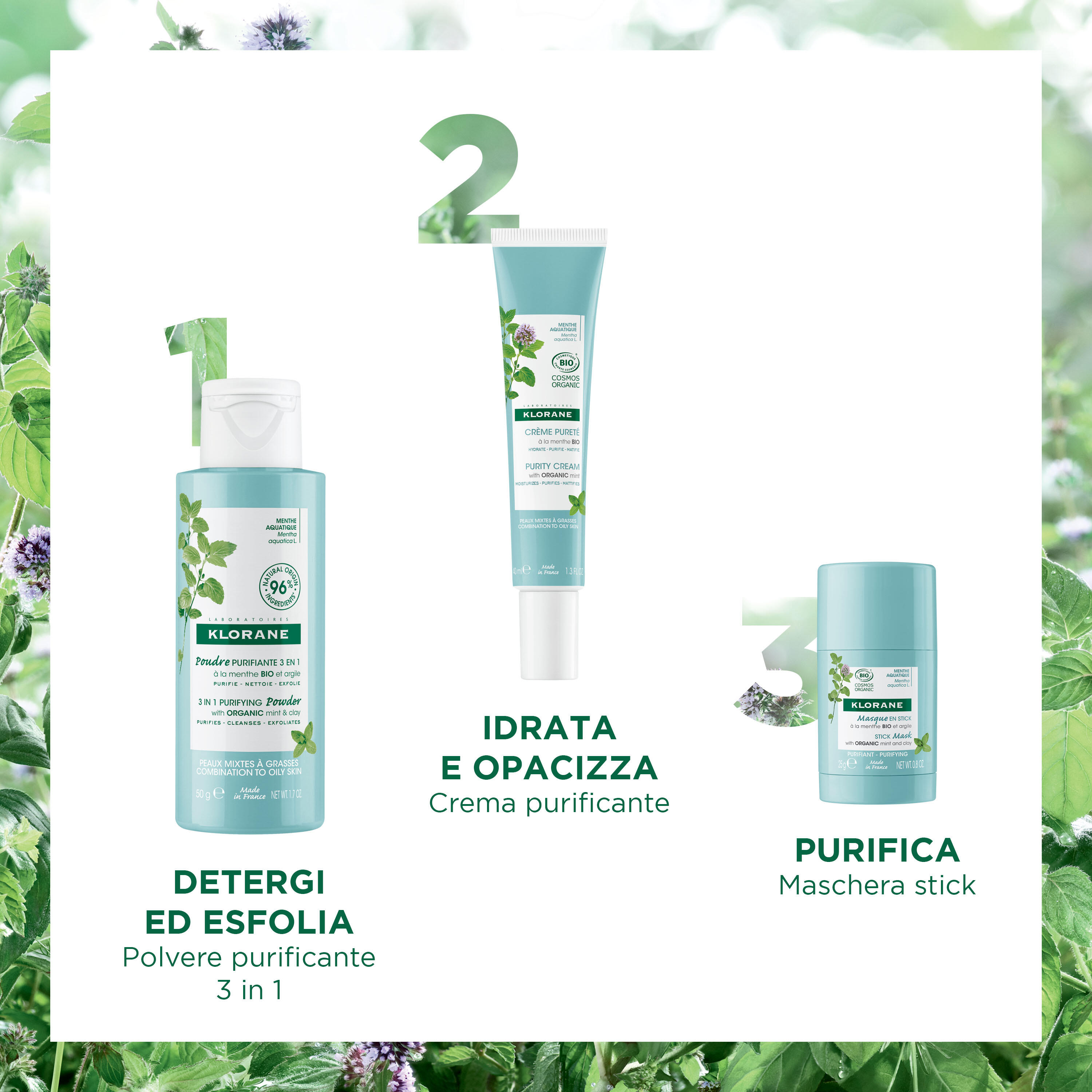 Klorane - Maschera Stick Alla Menta Bio E All'Argilla 25 g