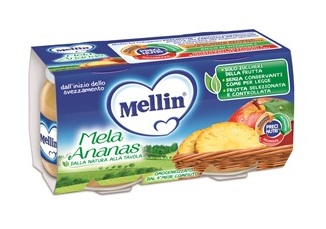 Mellin Omogeneizzato di Frutta Mela e Ananas 2 x 100 g