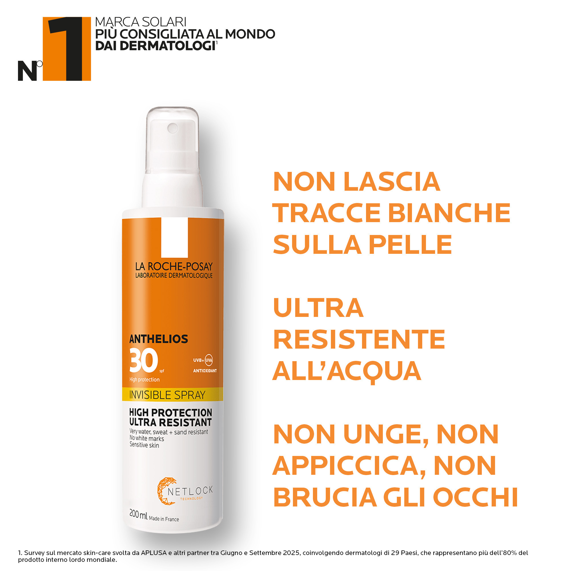 La Roche-Posay Anthelios - Spray Solare Invisible SPF30 Corpo 200 ml