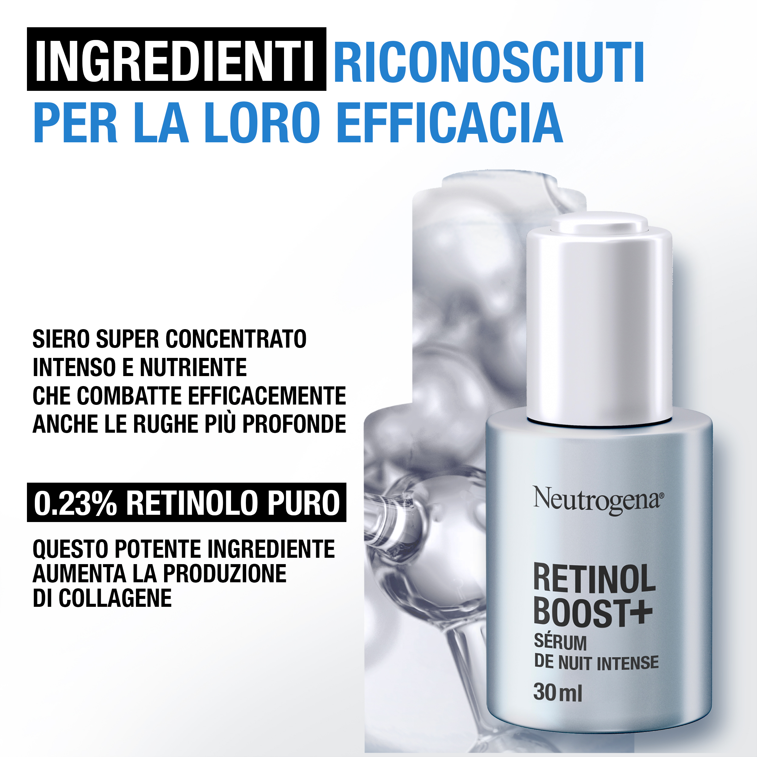 Neutrogena Duo Anti-Età e Protezione Retinol Boost Siero 30 ml +  Hydro Boost Fluido SPF50 15 ml