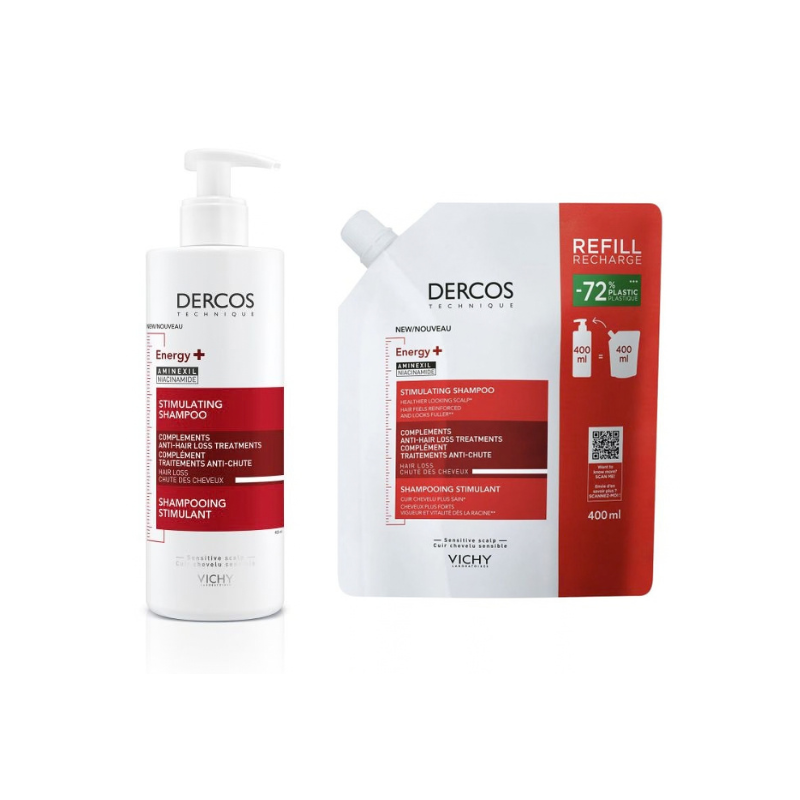 Vichy Dercos - Shampoo Energizzante Anticaduta 390 ml + Eco-Ricarica 400 ml