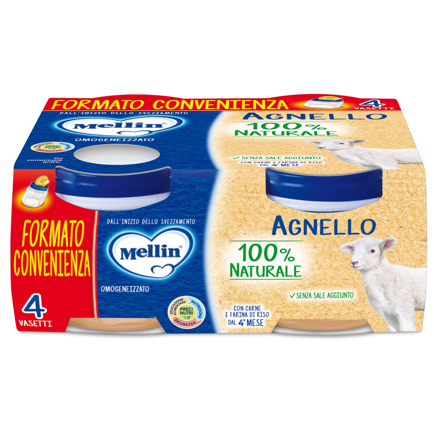 Mellin Omogeneizzato Di Agnello 4x80g
