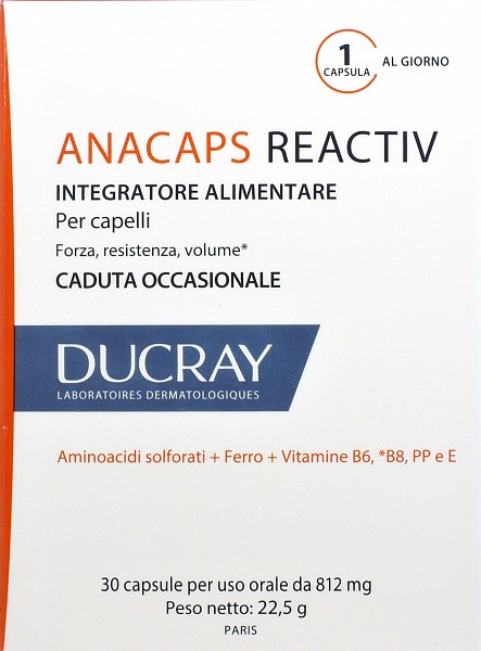 Ducray Anacaps Reactiv Integratore Anticaduta Capelli E Unghie 30 Capsule