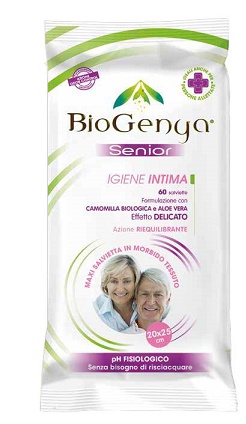 Biogenya Senior Salviettine Igiene Intima Azione Siequilibrante 60 Pezzi