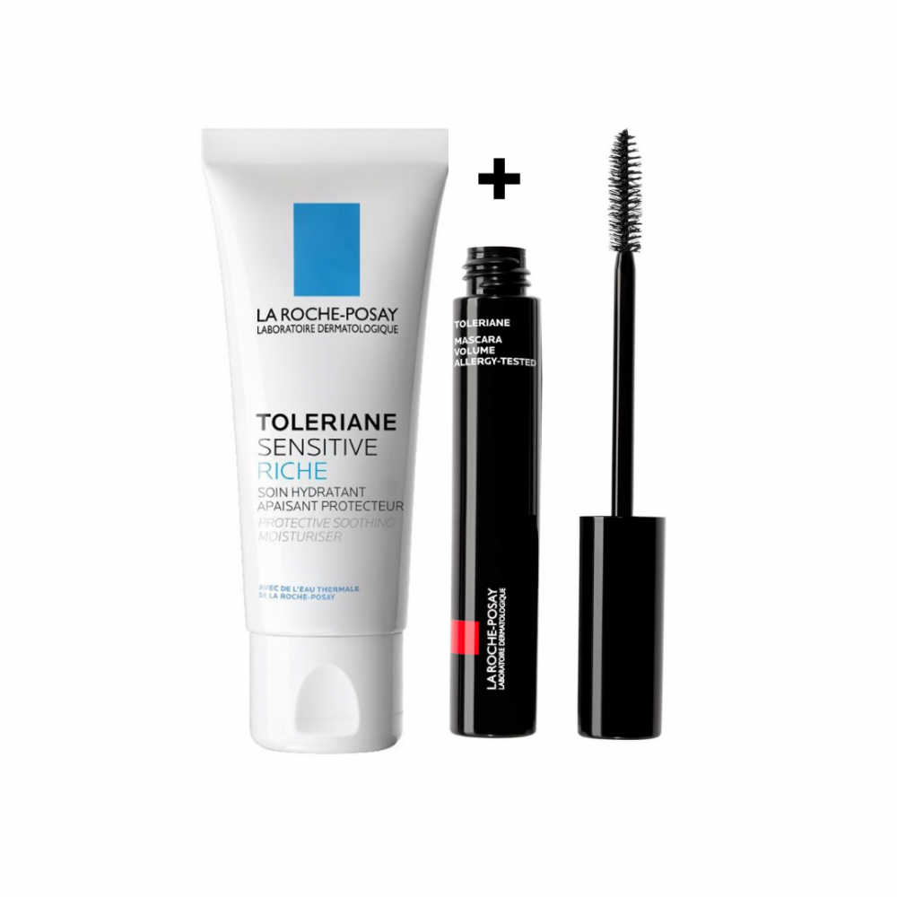 La Roche Posay Toleriane Sensitive Crema Viso 40mL+ Mascara vol 7,2mL