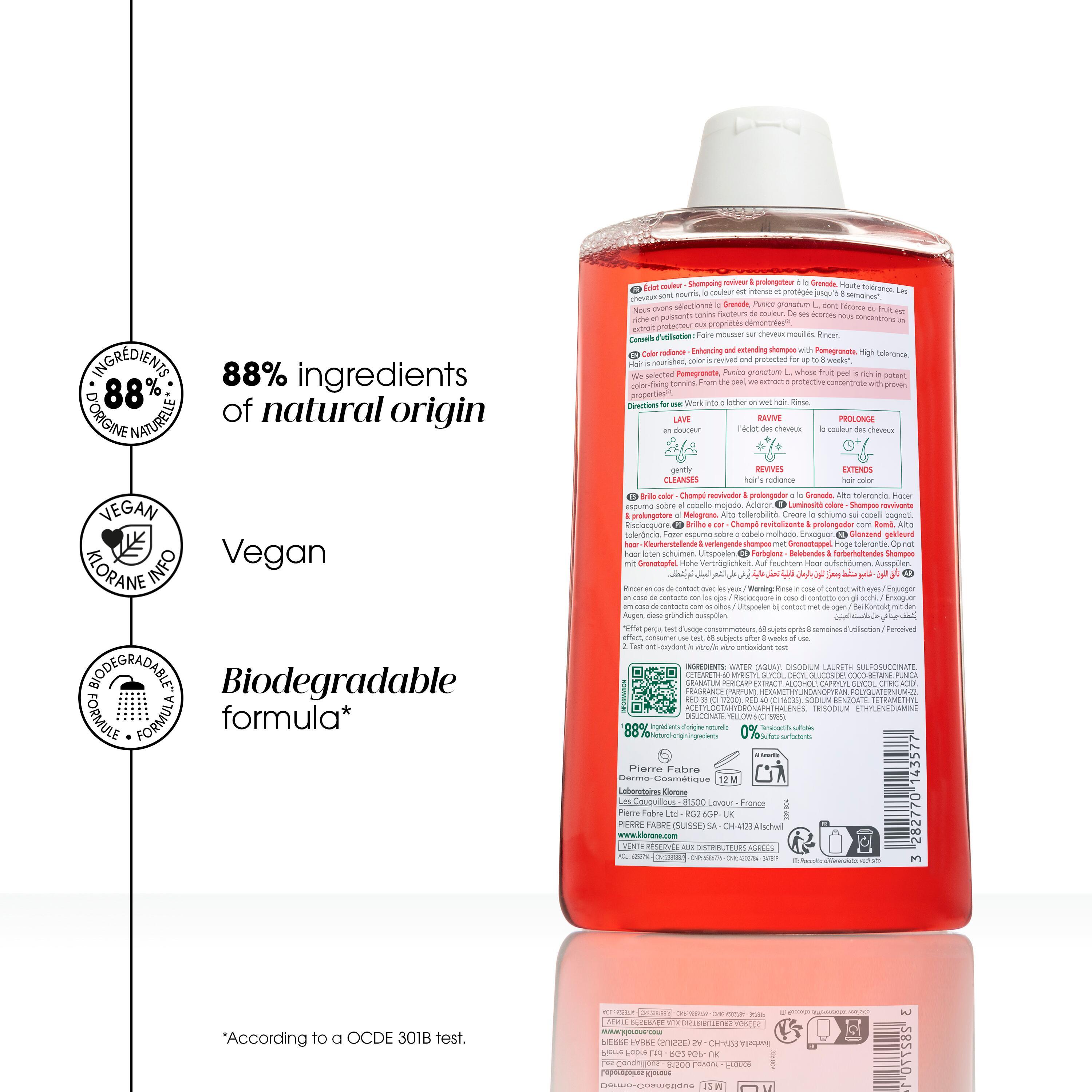 Klorane - Shampoo Al Melograno Per Capelli Colorati 400 ml