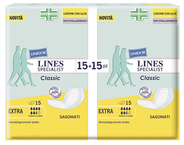 Lines Specialist Sagomato Extra Pannolone Per Incontinenza 30 Pezzi