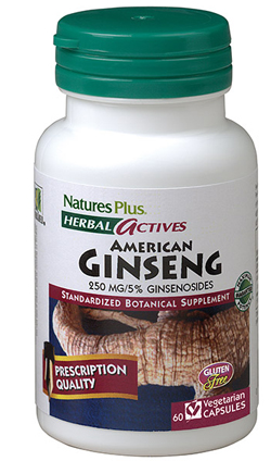 Nature's Plus Herbal Actives Ginseng Americano Integratore per Difese Immunitarie