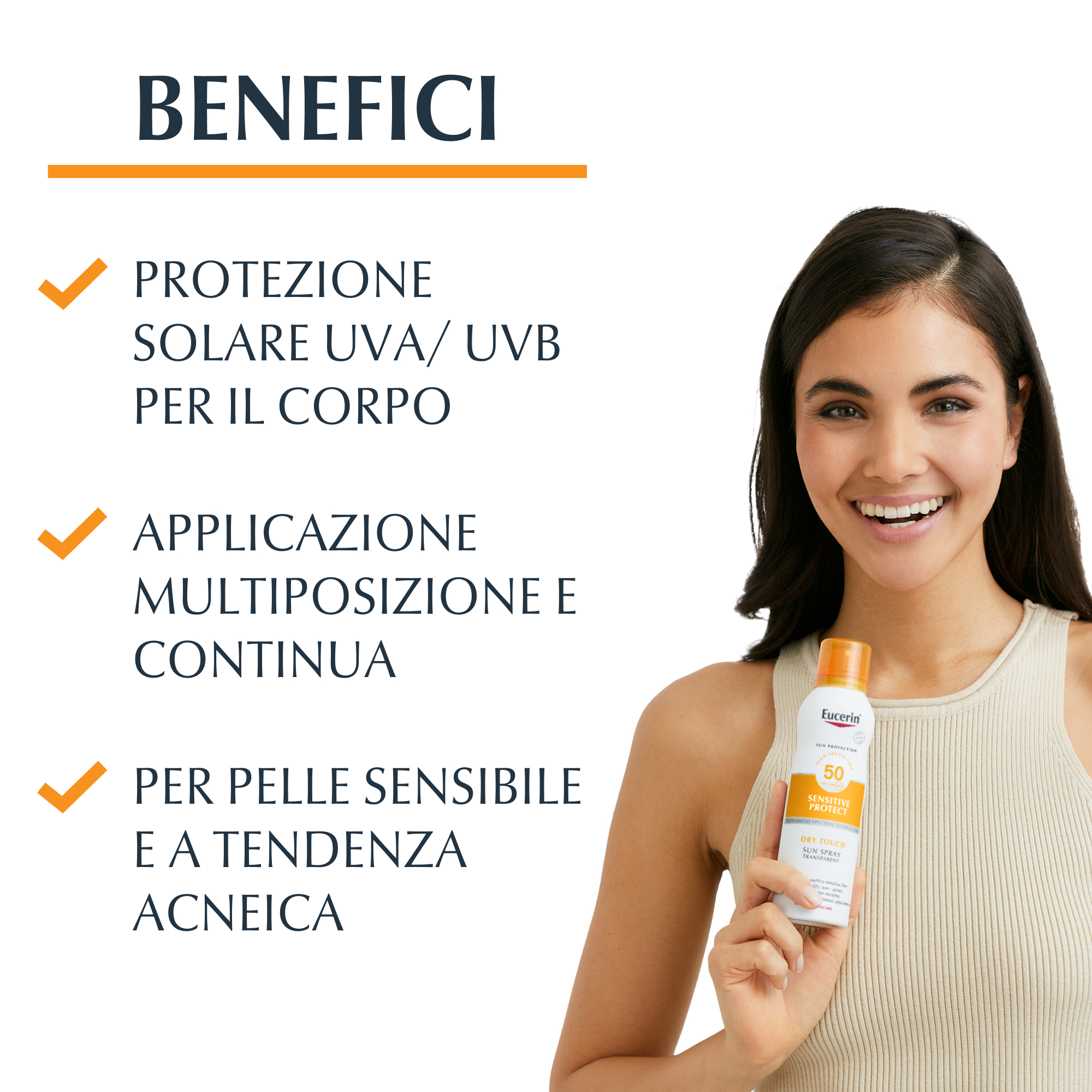Eucerin Sun Spray Solare Corpo Tocco Secco SPF50 200mL