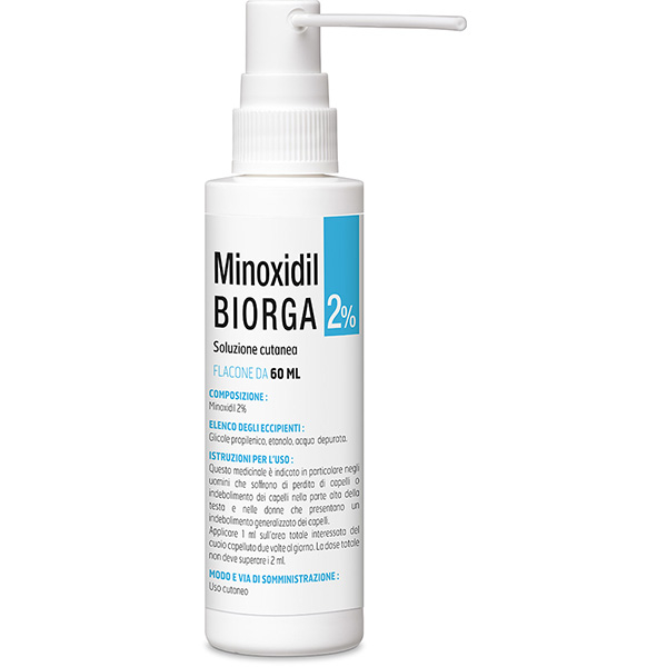 Minoxidil Biorga - Soluzione Cutanea 2% - 60 mL