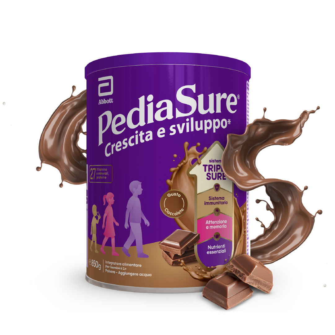 PediaSure Crescita E Sviluppo Gusto Cioccolato 850 g - Integratore Multivitaminico Per Bambini