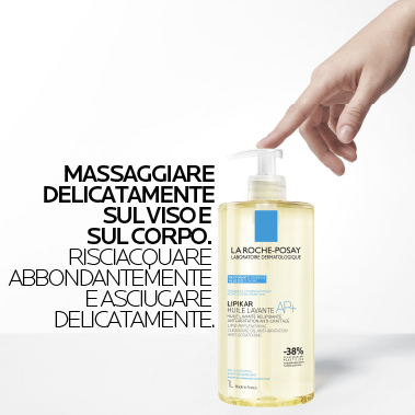 La Roche-Posay Lipikar - Huile Lavante AP+ Olio Lavante Relipidante Anti-Arrossamenti E Anti-Prurito 1 Litro