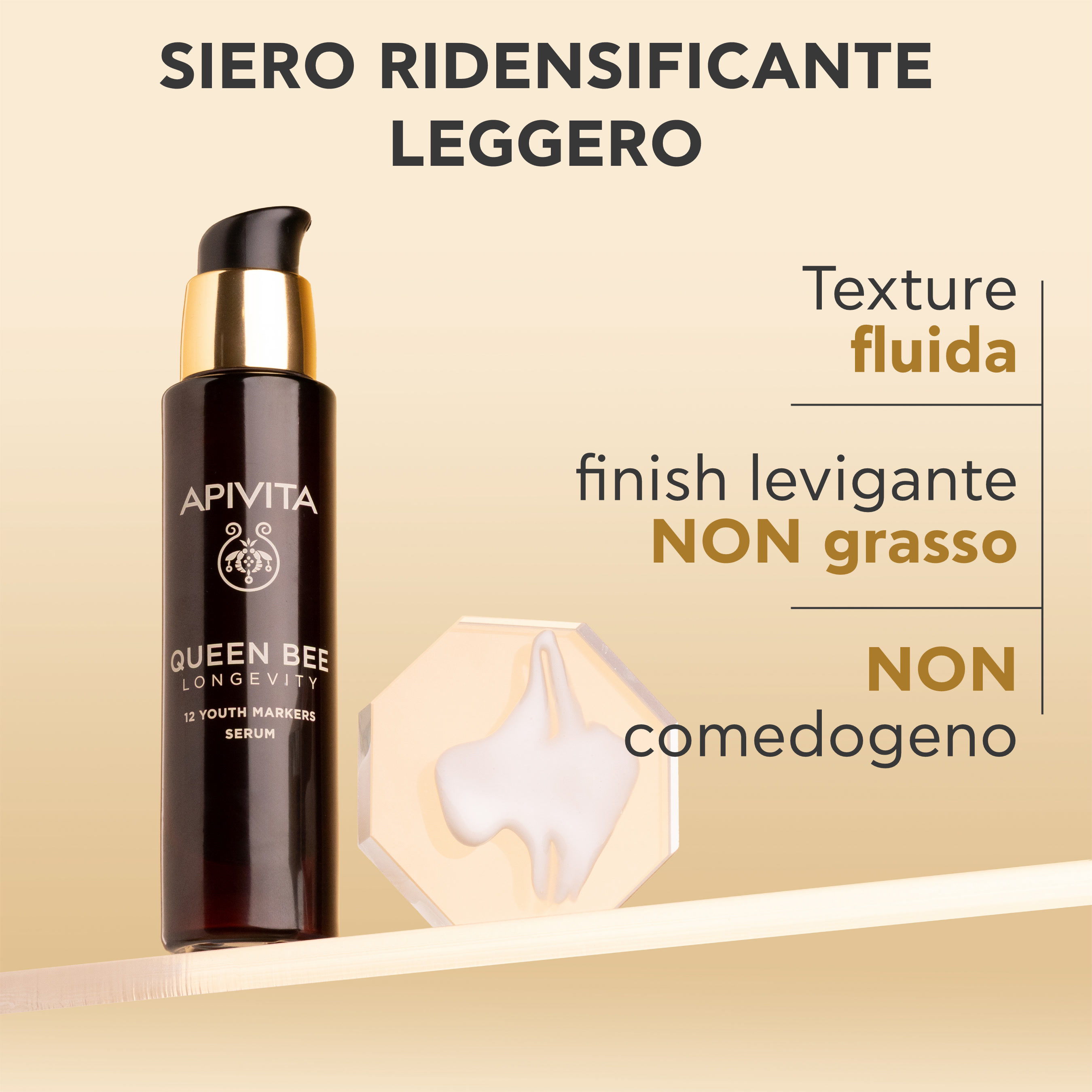Apivita Queen Bee Longevity - Siero Viso Antiage 12 Indicatori Di Giovinezza 30 ml