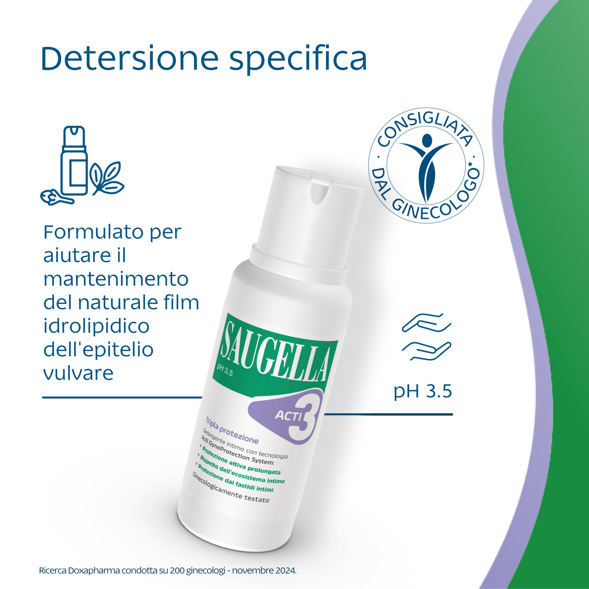 Saugella - ACTI3 Tripla Protezione Detergente Intimo Delicato 500 ml