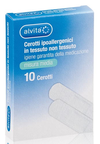 Alvita Cerotti Ipoallergenici Tessuti Non Tessuti Tampone Grandi 10 Pezzi