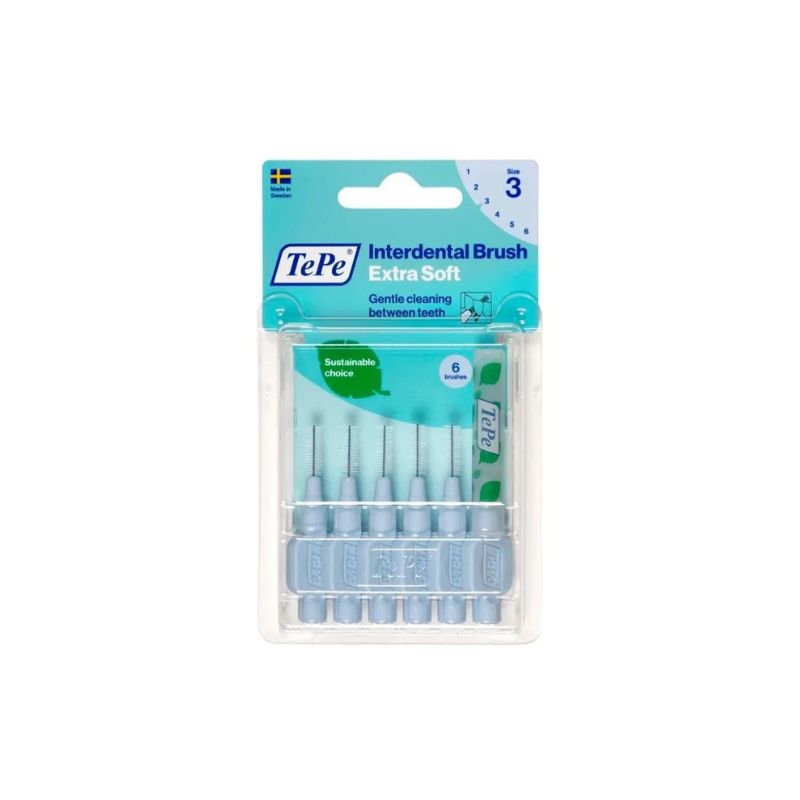 TePe Extra-Soft - 6 Scovolini Interdentali ISO 3 Misura 0,6 mm Blu