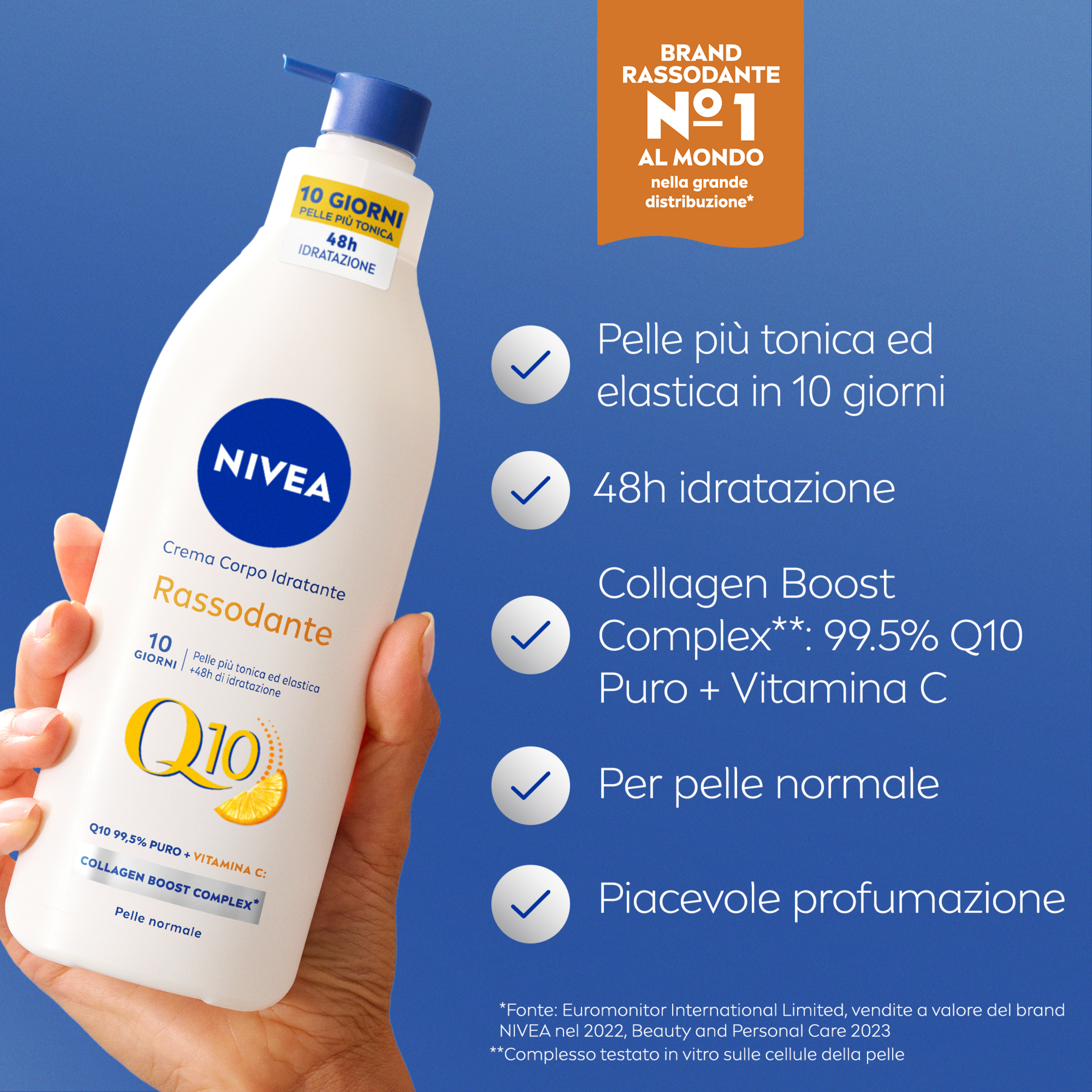 Nivea Q10 Crema Corpo Idratante Rassodante 400 ml, Crema corpo rassodante e idratante pelli normali