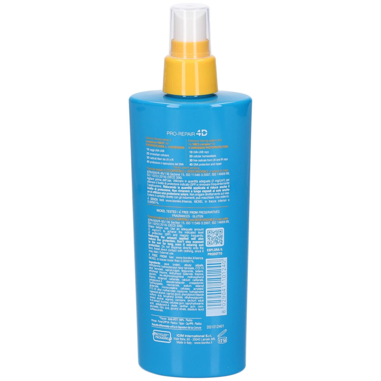 BioNike Defence Sun Pro-Repair 4D SPF 50+ Latte Spray Protezione Molto Alta 200ml 