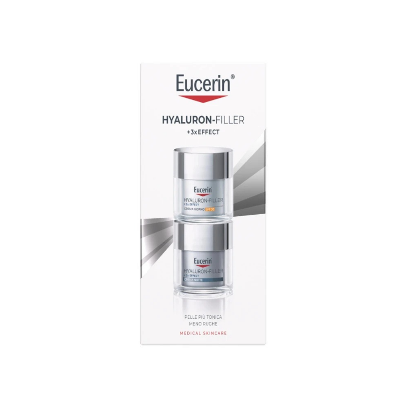 Eucerin Cofanetto Regalo Hyaluron-Filler + 3x Effect - Crema Giorno SPF30 Viso 50 ml + Crema Notte Viso 50 ml