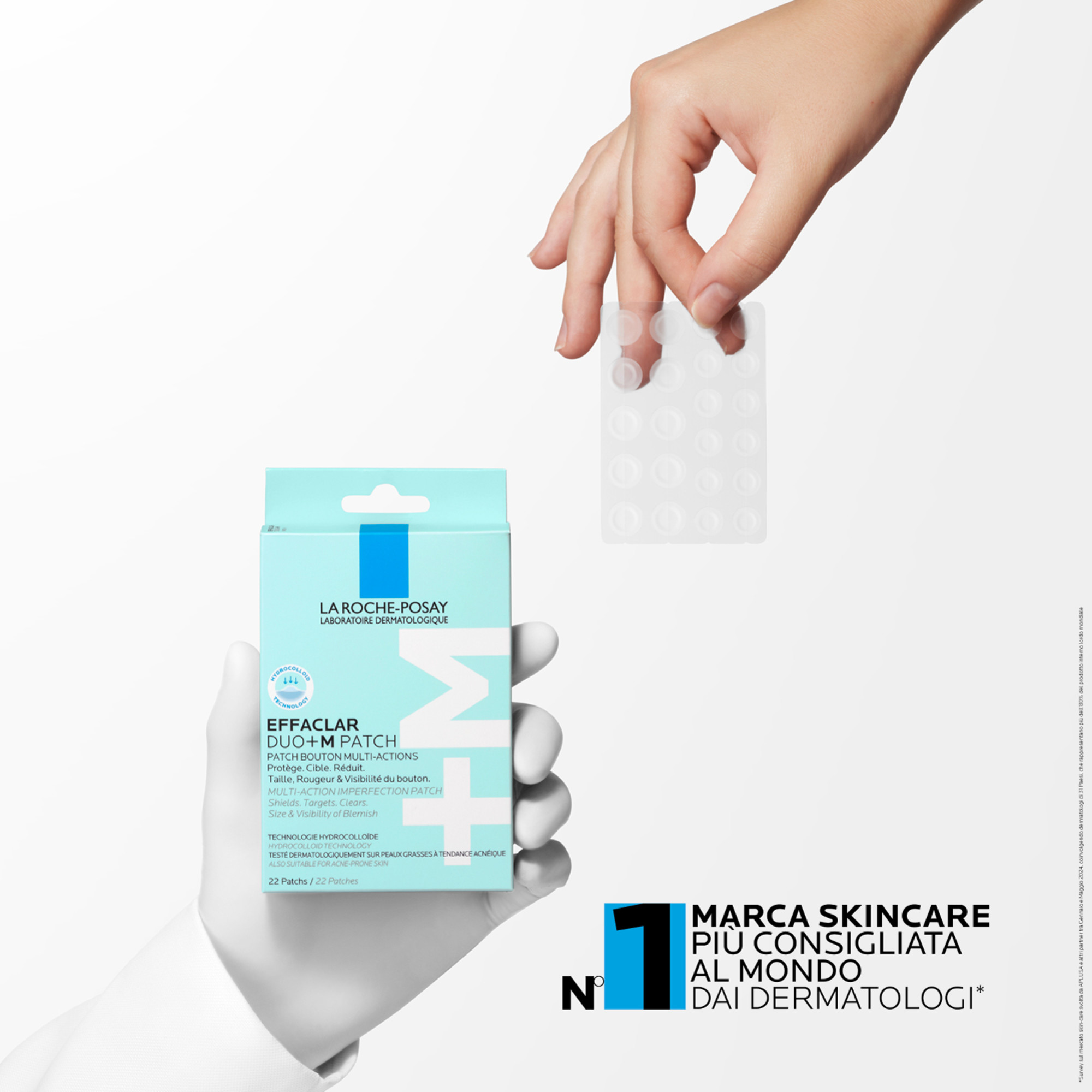 La Roche-Posay Effaclar - Duo+M Patch Monouso Anti-Imperfezioni Pelle Acneica, 22 Patchs