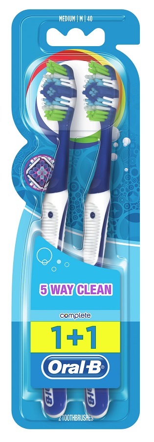 Oral-B Complete 5 Way Clean Spazzolino Manuale Medio 40 mm 2 Pezzi