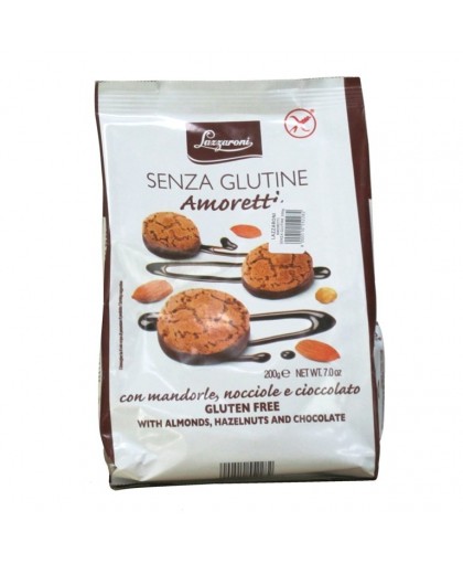 Lazzaroni Amoretti Pasticcini Mandorla Nocciola E Cioccolato Senza Glutine 200 g