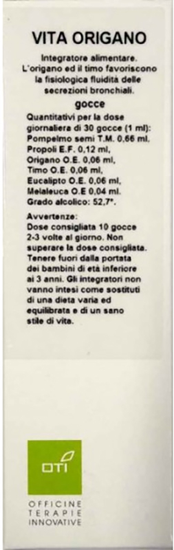 Oti Origano Tintura Madre Gocce Integratore Alimentare 30 ml