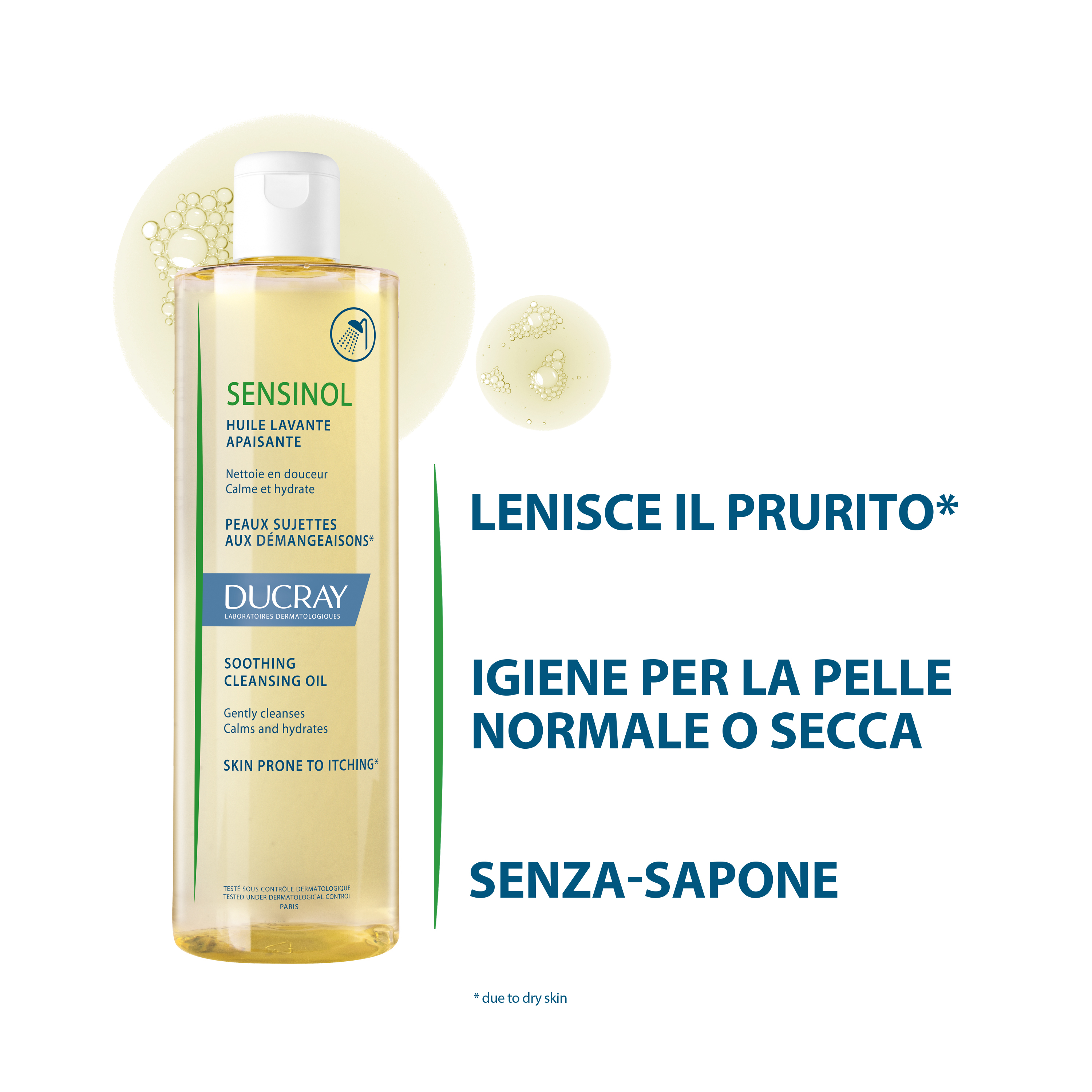 Ducray Sensinol Olio Detergente Lenitivo Corpo 400 ml