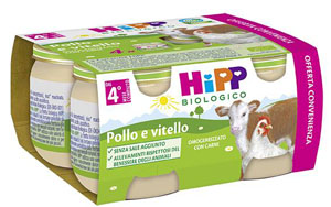 Hipp Bio Omogeneizzato Pollo E Vitello 4x80g