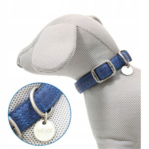 CROCI COLLARE MYLORD SIMILPELLE REGOLABILE BLU 25MMx48/70CM (REF. C5080780)