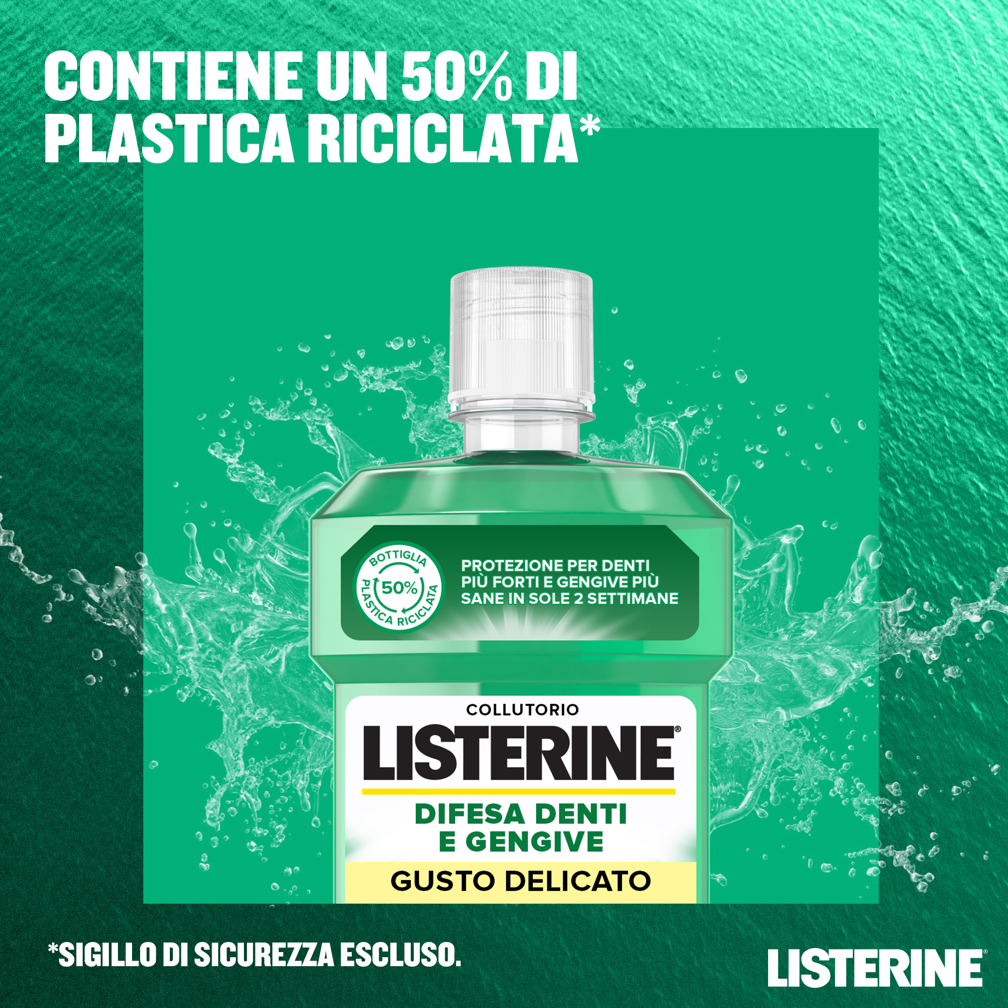 LISTERINE Difesa Denti Gengive Collutorio al Gusto Delicato alla Menta Delicata senza alcool 500 ml
